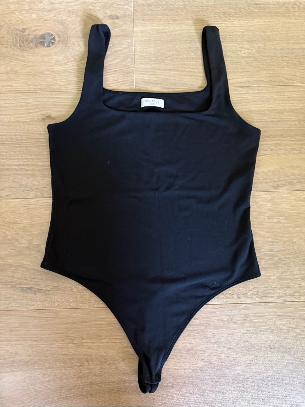 Aritzia Black Square-Neck Bodysuit